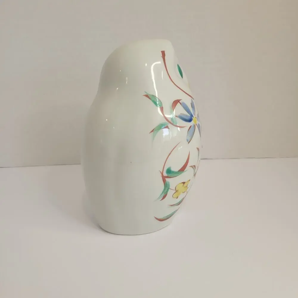 Vintage Japanese Arita Porcelain Owl Figurine – Hand Painted – Leaf Kiln Mark 7